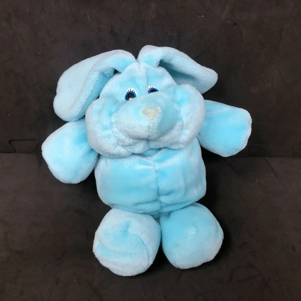 Blue Easter Bunny Plush Chubby Rabbit Small 6